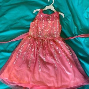 Jona Michelle pink floral embroidered dress